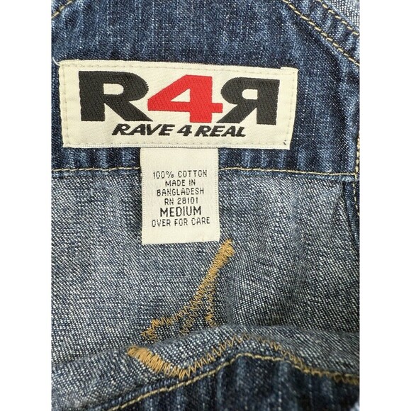 RAVE 4 REAL R4R BIB OVERALLS 100% COTTON  SCARECROW SIZE MEDIUM BOHO CORE - Picture 10 of 11